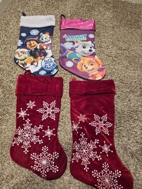 Paw Patrol And Snowflake Holiday Stocking Set Of 4